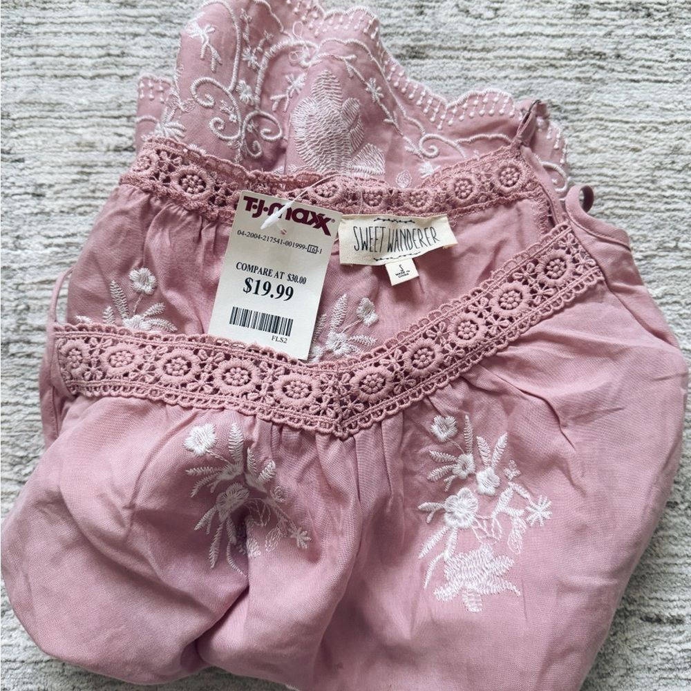 Pink Sweet Wanderer Off The Shoulder Blouse (Size Small) - Picture 4 of 4